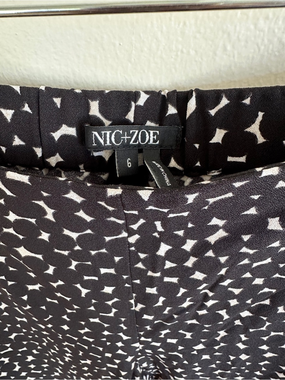 NIC+ZOE Black and White Printed pants 6